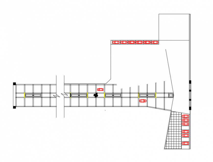 Basement parking lot floor plan of house cad drawing details dwg file