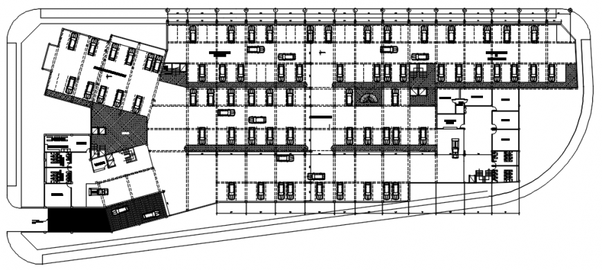 Basement parking space drawings detail 2d view autocad file