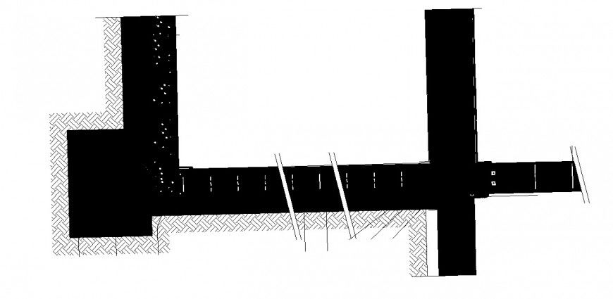 Basement wall section and constructive structure cad drawing details dwg file