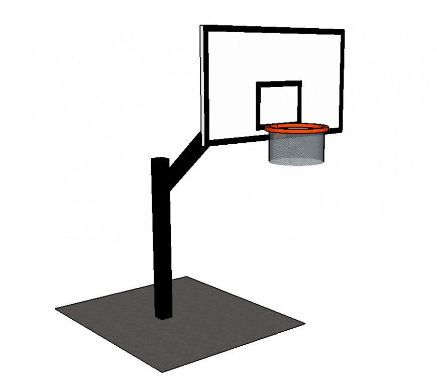 Basket-ball detail  3d model layout sketch-up file