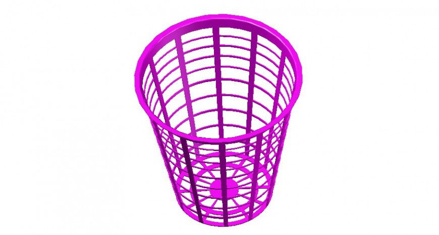 Basket detail 3d model CAD block layout file in autocad format