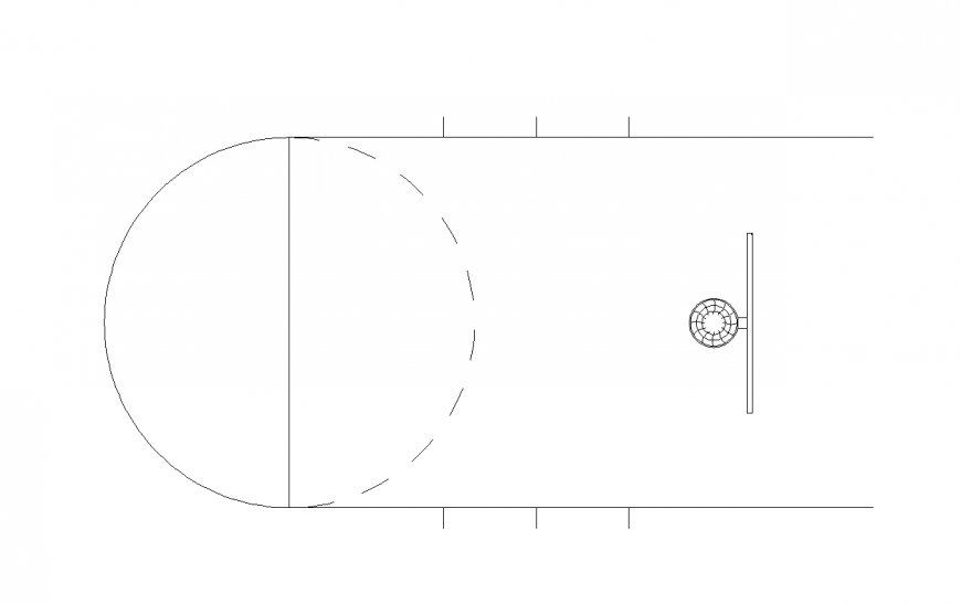 Basket detail view with view of circle area view dwg file