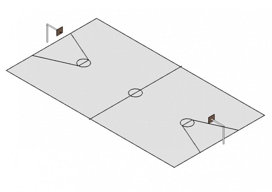 Basketball court ground detail 3d model Revit file