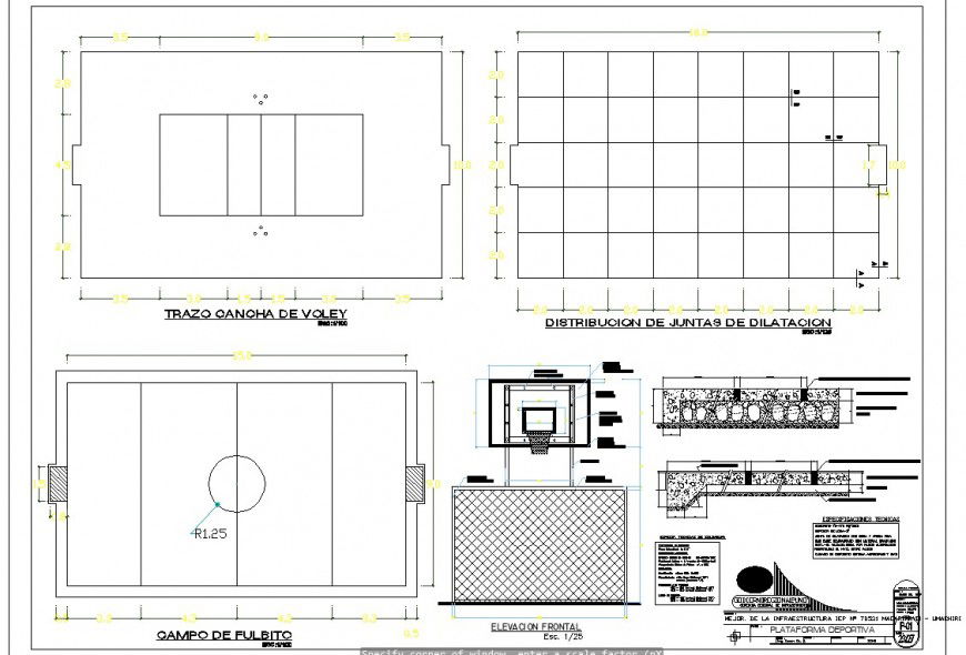 Basketball game ground detail plan and elevation 2d view CAD block layout dwg file