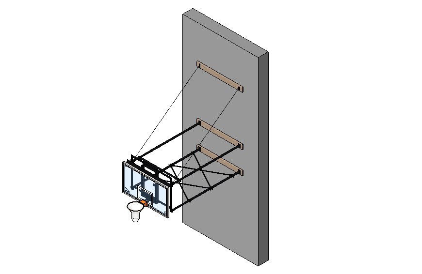 Basketball net drawings 3d model Revit file