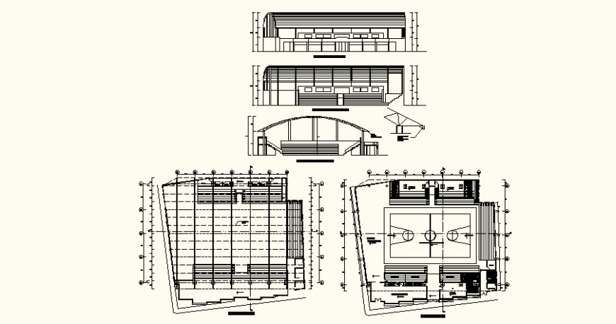 Basketball play ground detail drawing in dwg AutoCAD file.