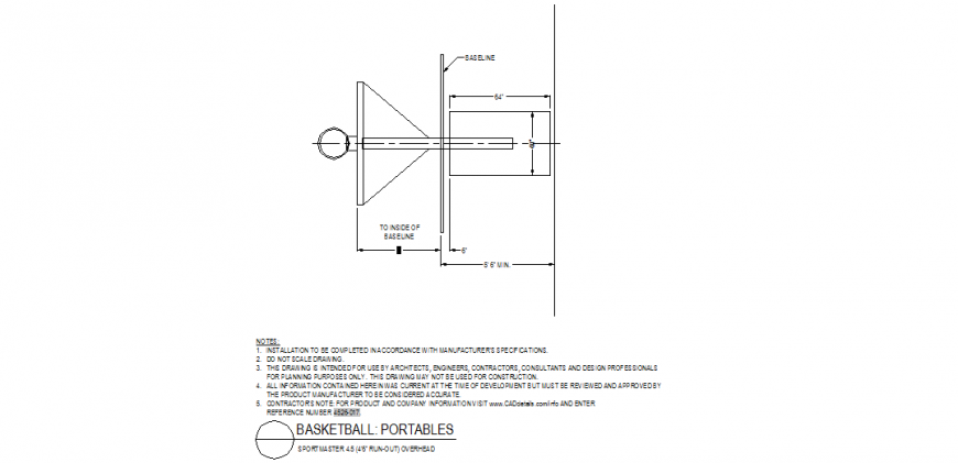 Basketball portable sport-master detail plan layout file