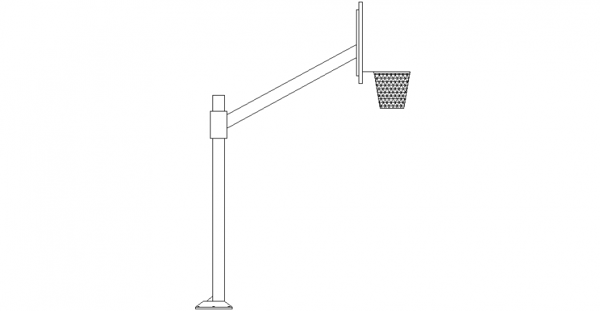 Basketball with a net design with the side view dwg file
