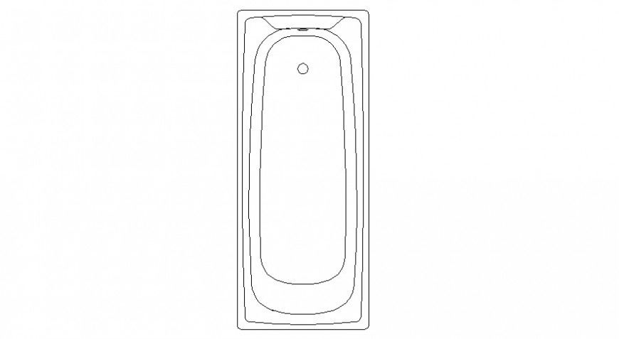 Bath-tub drawing elevation of sanitary units autocad software file