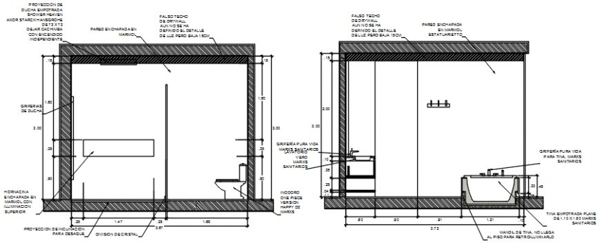 Bath room with toilet elevation in AutoCAD