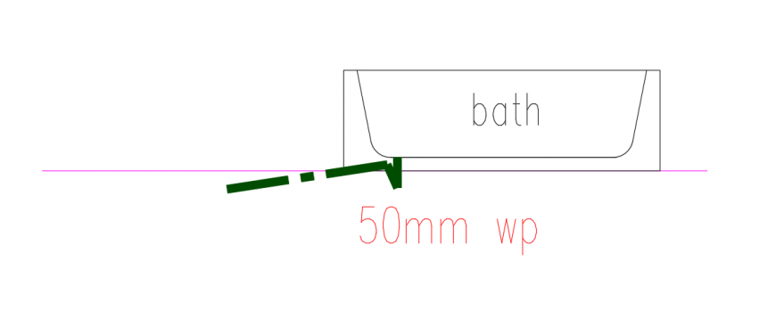 Bath section and connection design drawing