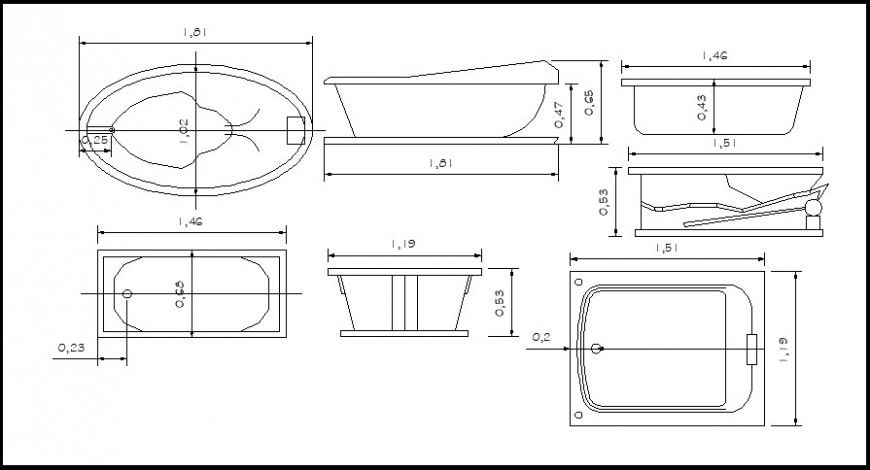Bath tub details block