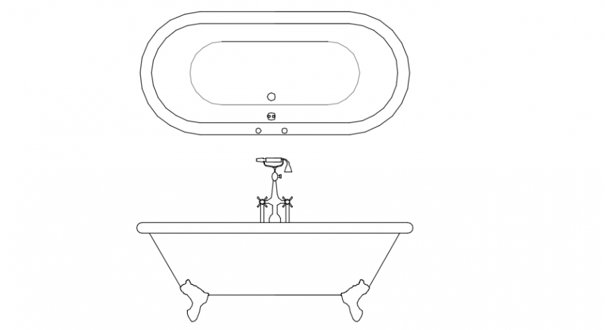 Bath tub front 2d detailing