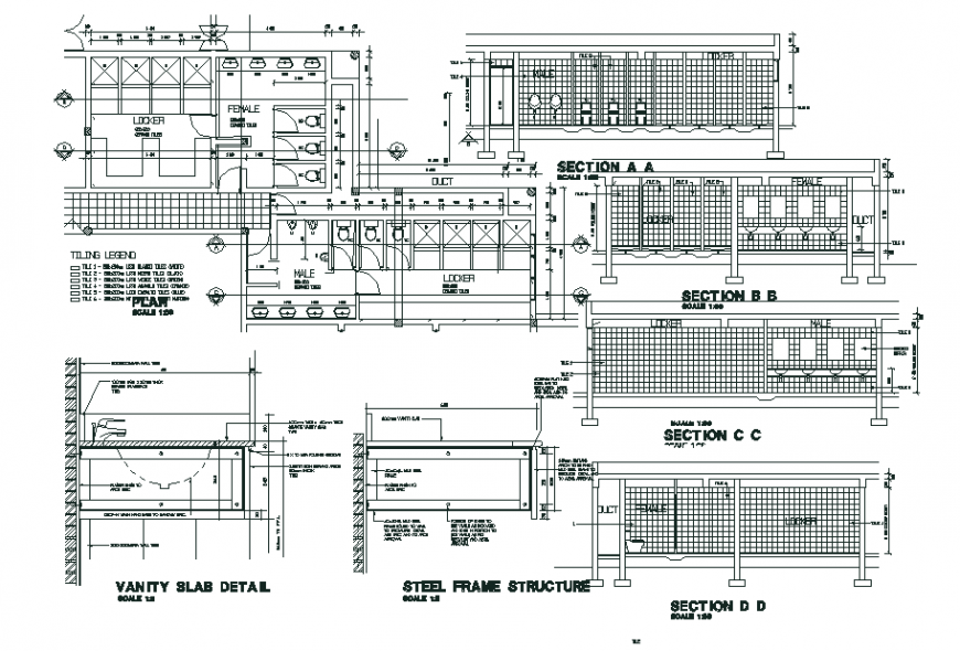 Bathroom & Toilet Plan & Elevation design
