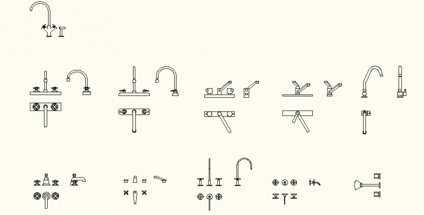 Bathroom and sanitary fittings detail elevation and plan layout file