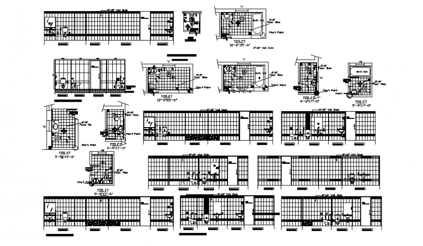 bathroom and toilet detail with elevation autocad file