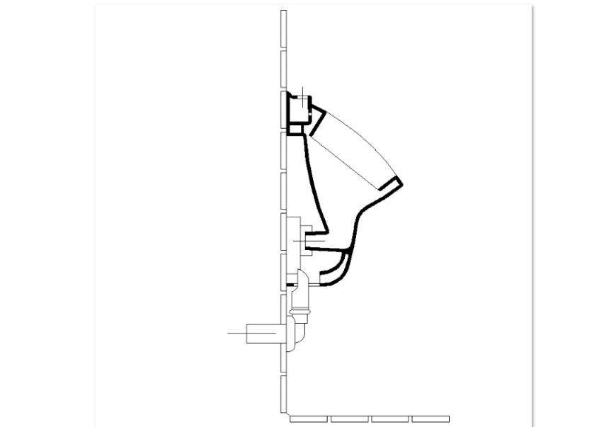 Bathroom detail design view with view of area view and view of wall dwg file
