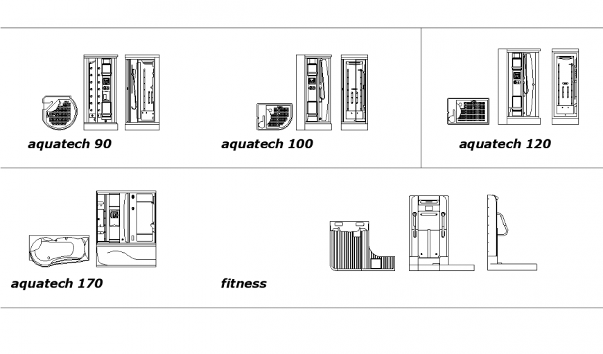 Bathroom detail elevation layout 2d view autocad file