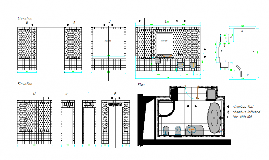 Bathroom Detail like Plan & Elevation