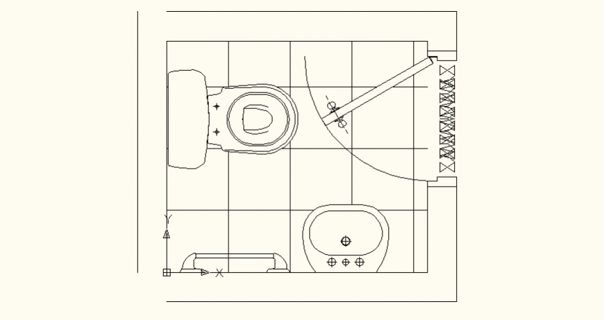 Bathroom Sink and Sanitary Block CAD Layout Download