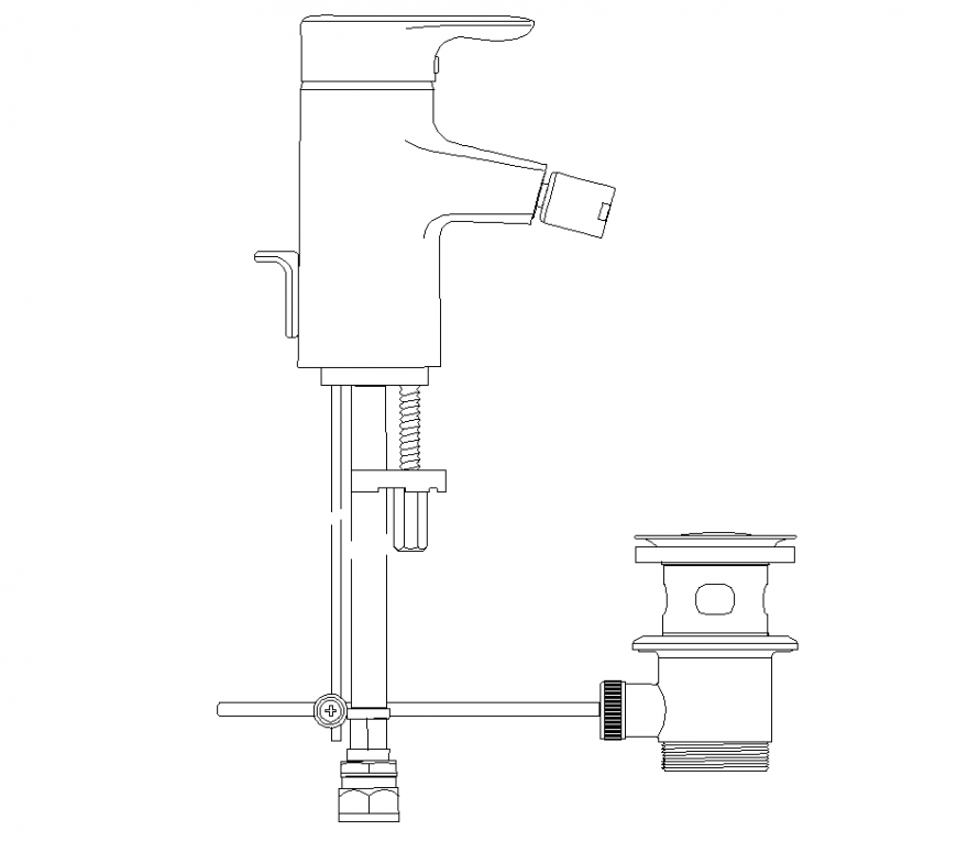 Bathroom detail with its shower area dwg file