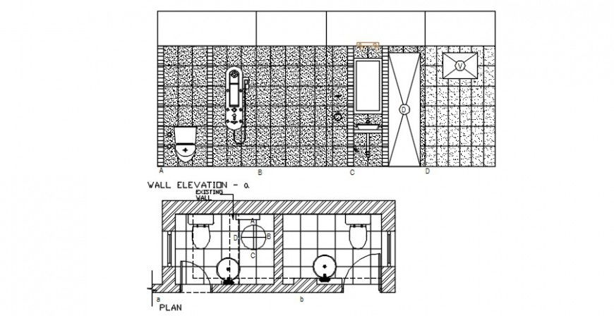 Bathroom elevation design and plans concept file