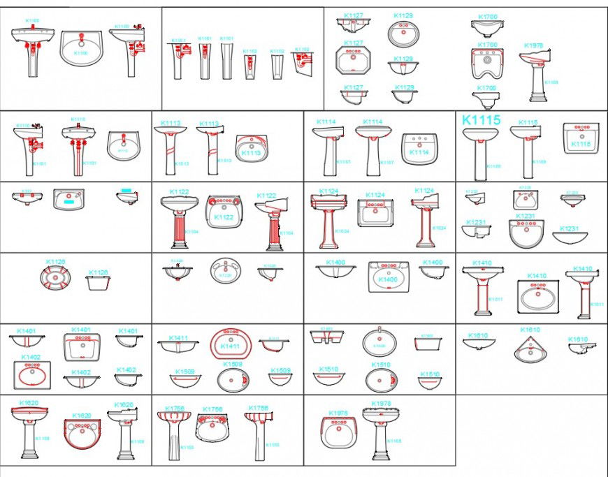 Bathroom Equipment plan autocad file