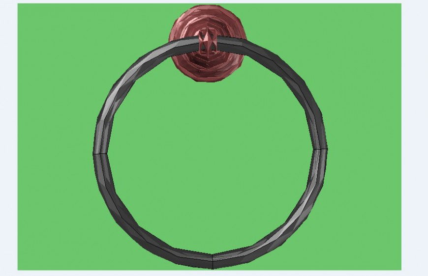 Bathroom fixture 3d elevation block cad drawing details dwg file