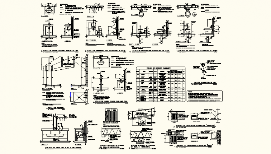 Bathroom fixtures detail elevation and plan autocad file