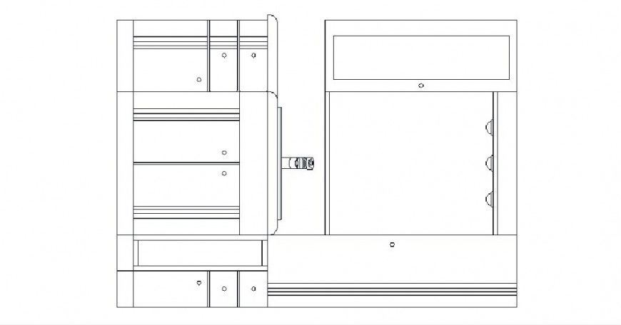 Bathroom furniture 2d elevation block cad drawing details dwg file