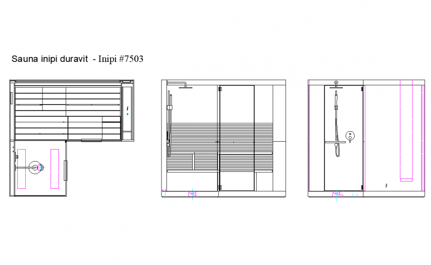 Bathroom plan and elevation detail dwg file
