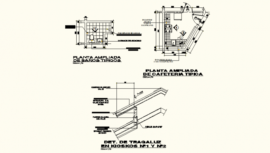 Bathroom plan detail elevation layout file