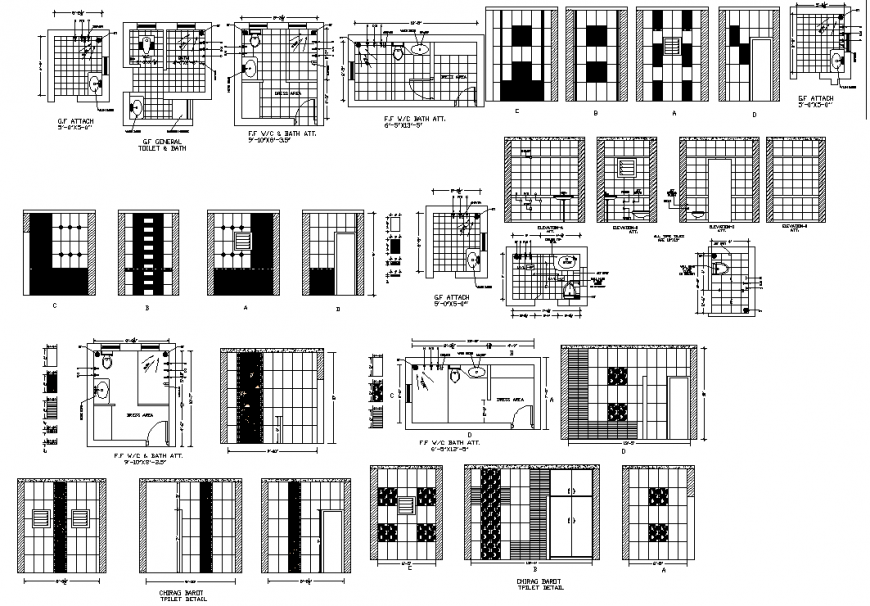 Bathroom plan with a detail dwg file.