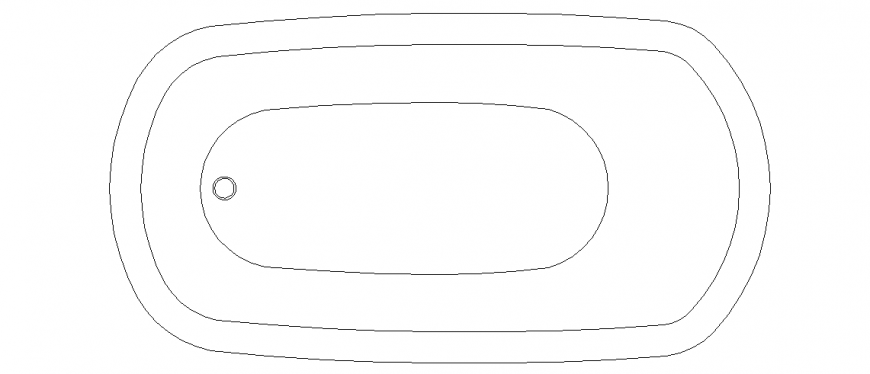 Bathroom plan with bathtub design view with dwg file