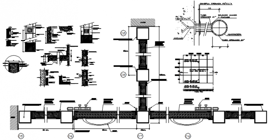 Bathroom plumbing structure and construction cad drawing details dwg file