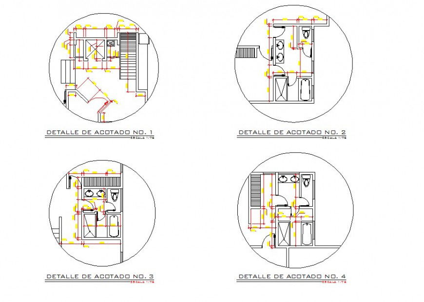 Bathroom sectional elevation concept detail