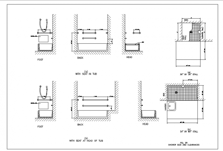 Bathroom Shower Floor Block detail