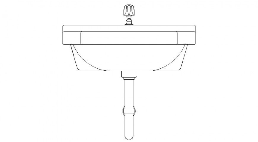 Bathroom sink front elevation block cad drawing details dwg file