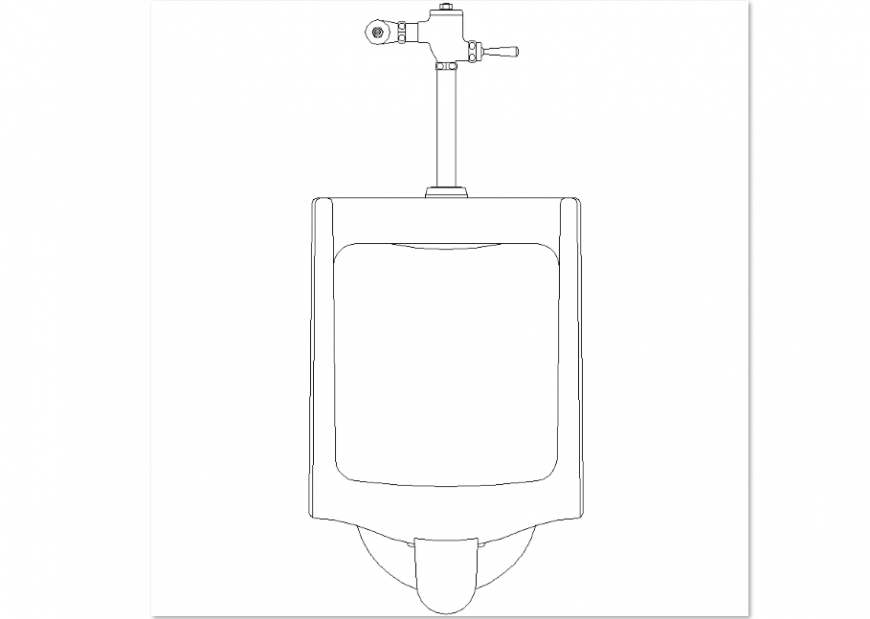 Bathroom urinal design view with view of its elevation dwg file