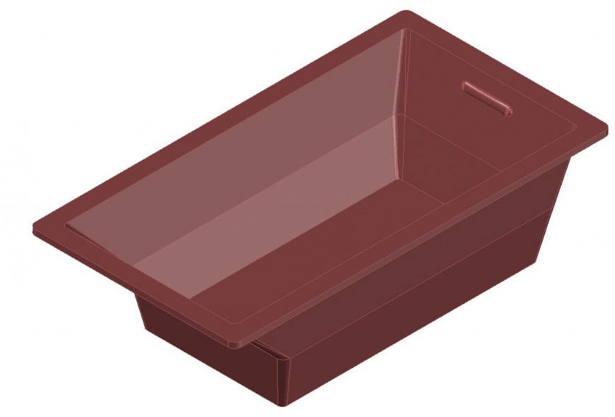 Bathtub 3d elevation AutoCAD block in dwg autocad file