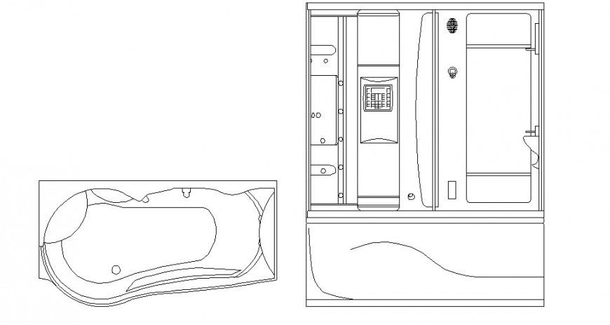 Bathtub and shower elevation autocad file