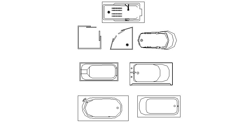 Bathtub CAD block layout file