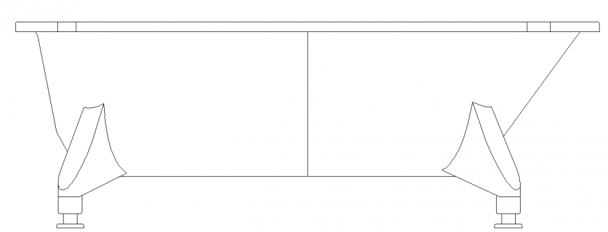 Bathtub design view with the front elevation for bathroom interior dwg file