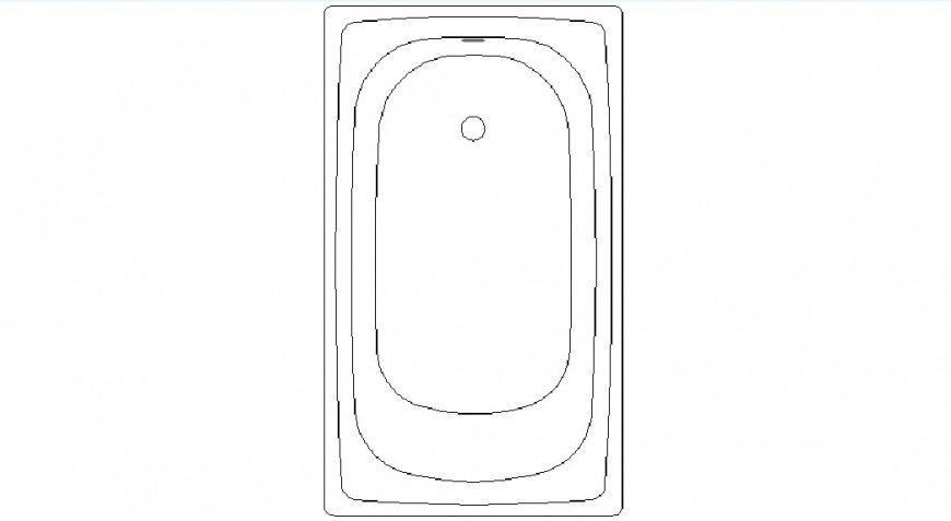 Bathtub elevation 2d block drawing details dwg file