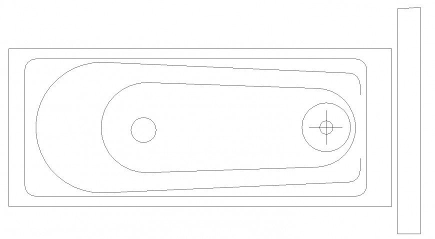 Bathtub Jacuzzi top view plan in dwg AutoCAD file.