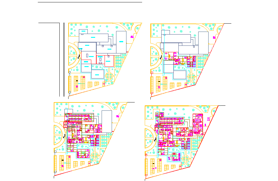 General Hospital Project Design in AutoCAD with Detailed Floor Layout