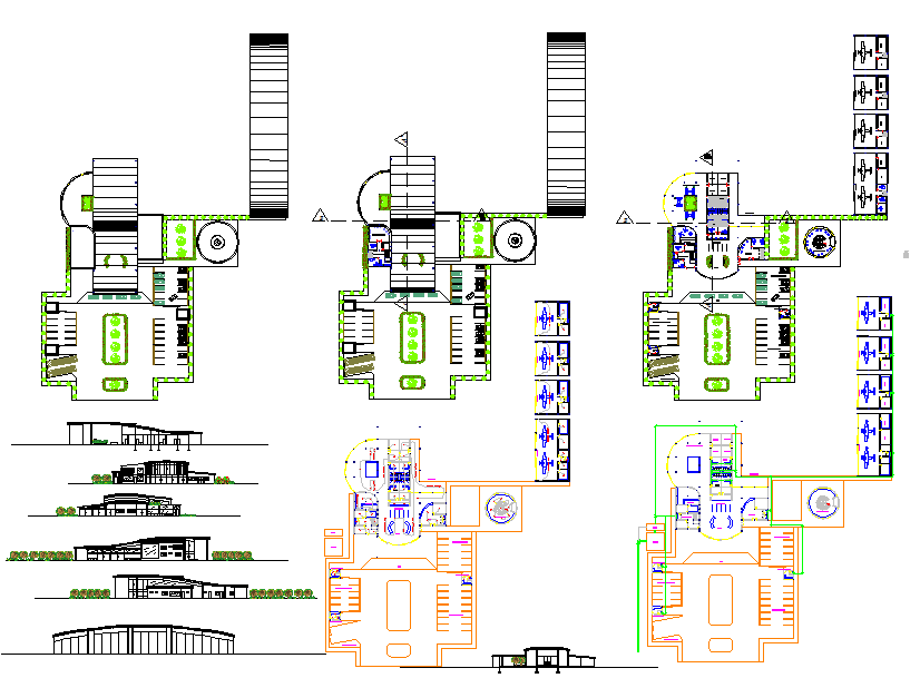 Airport System DWG Design with 2D Floor Plan and Section Layouts