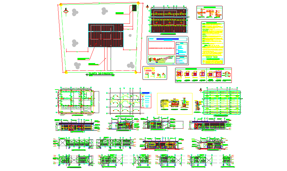 Health Centre Detail Plan with Elevations and Structural Layout
