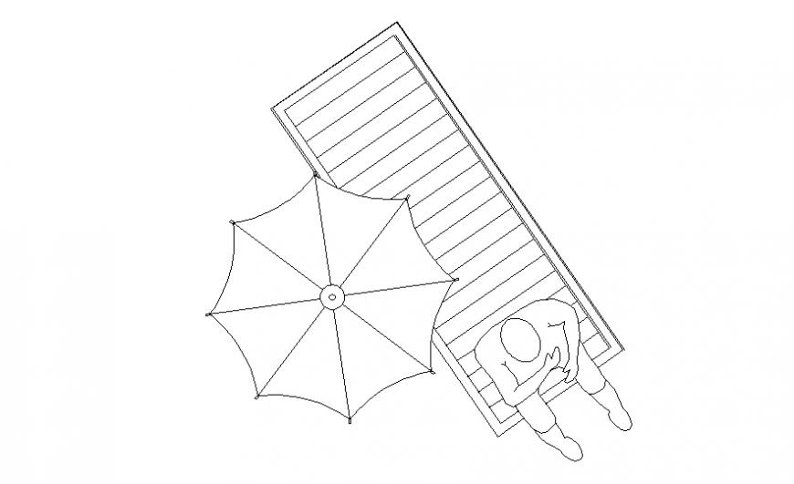 Beach desk rest chair top view elevation cad block details dwg file