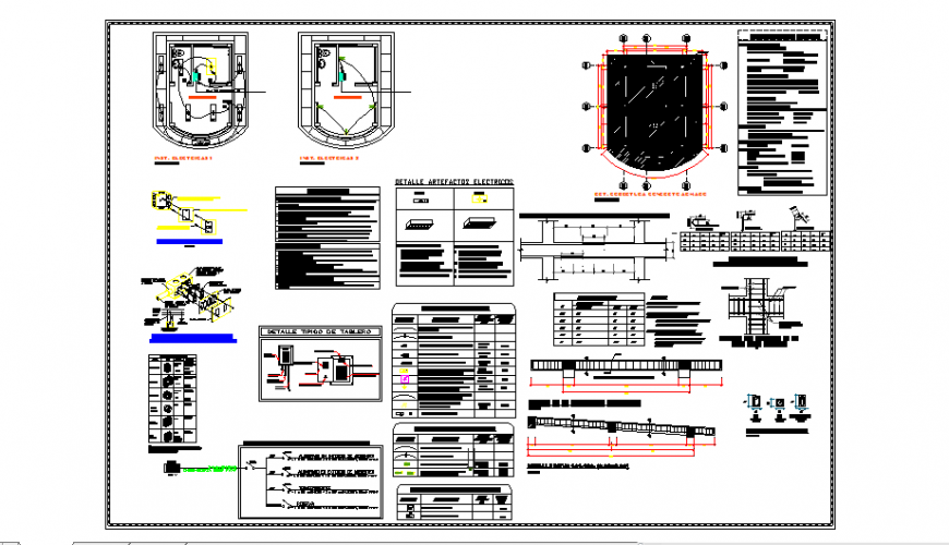 Beam-column & Electric design drawing surveillance cabinets design drawing